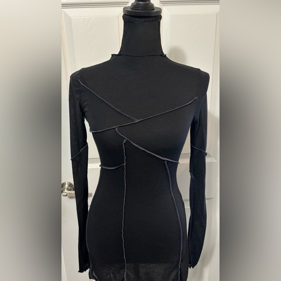 NWT Dolls Kill / Darker Wavs Warp Seamed Asymmetrical Midi Dress - Picture 5 of 8